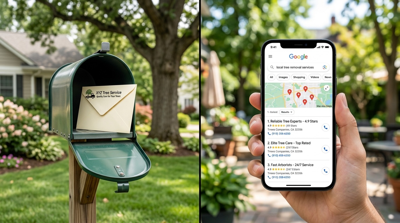 Tree Service Direct Mail vs. Google LSA in 2026: A Brutally Honest Comparison